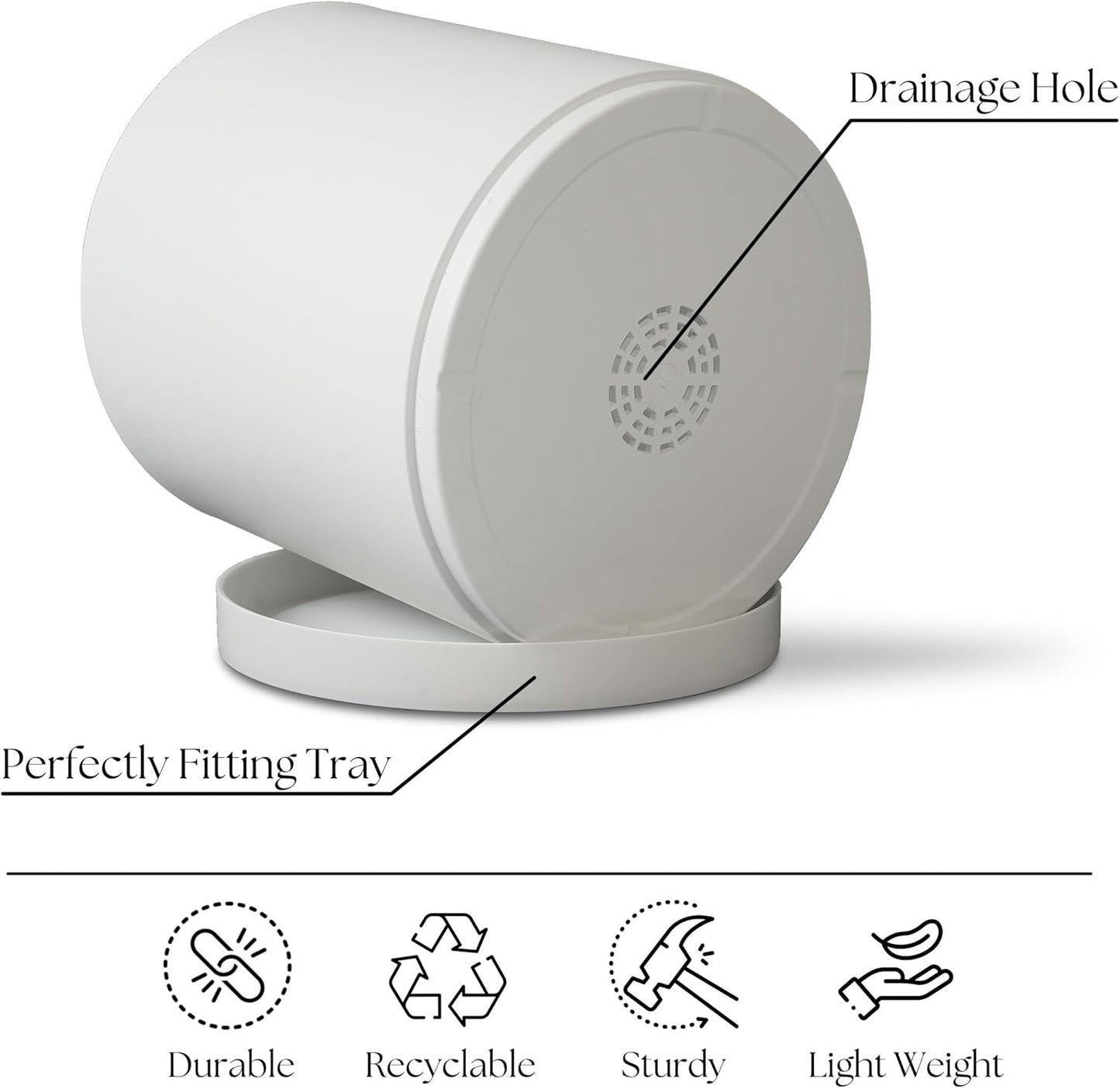 12-Inch Round Cylinder Plant Pot – Modern & Durable Planter